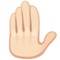 Raised Back of Hand - Light emoji on Facebook